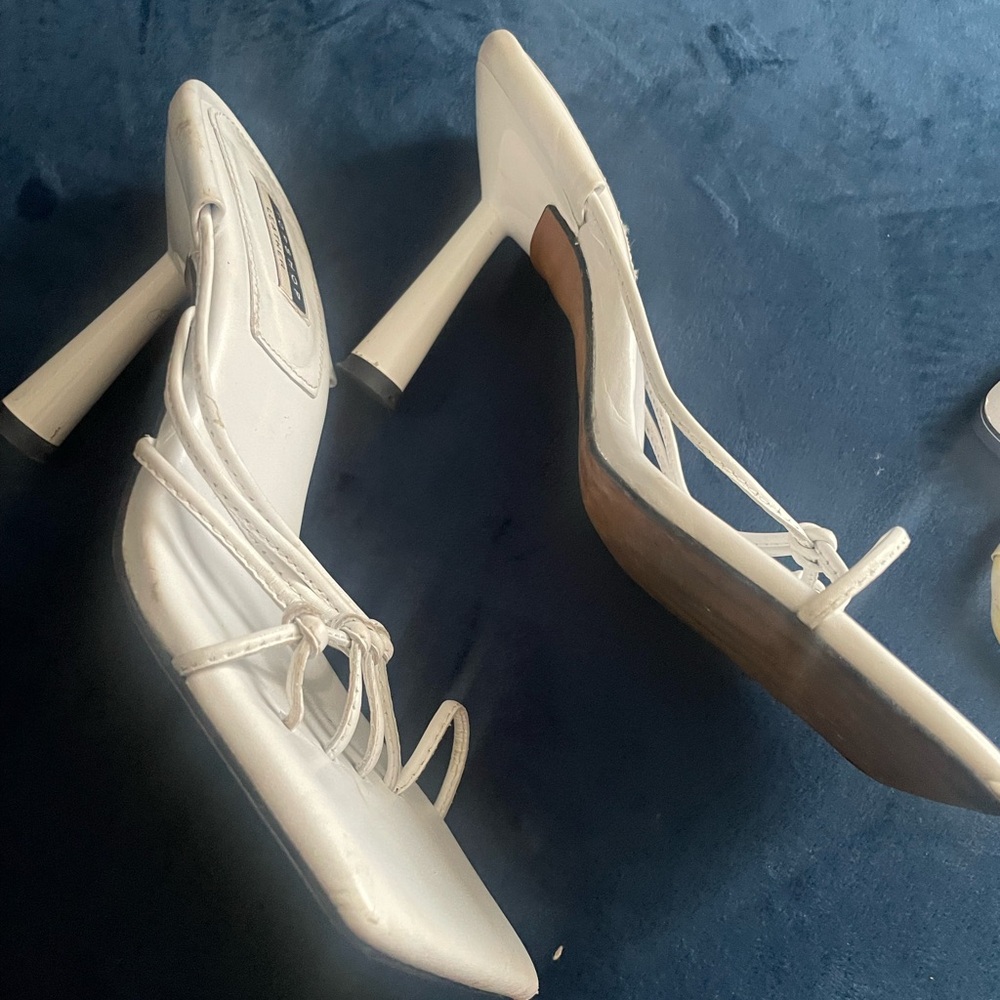 Topshop White Strappy Heels
